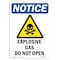 Signmission OSHA Notice Sign, 5" Height, Explosive Gas Do Not Open Sign With Symbol, Portrait OS-NS-D-35-V-12276 - alternate 1